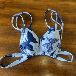 Cider Navy and White Bikini Top